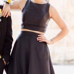 XS floral two piece prom dress